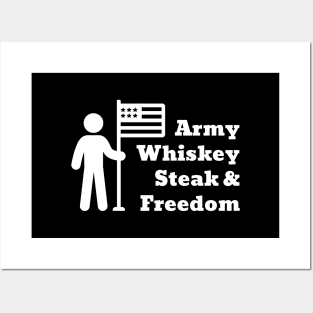 Army Whiskey Steak & Freedom Posters and Art